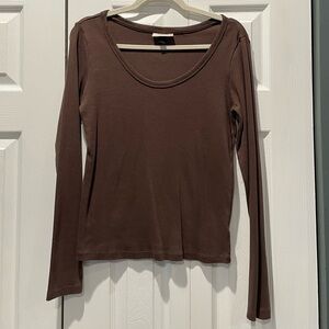 Universal Thread Chocolate Brown Long Sleeve Blouse